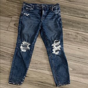 American Eagle Outfitters Ripped Dark Blue Skinny Jeans
